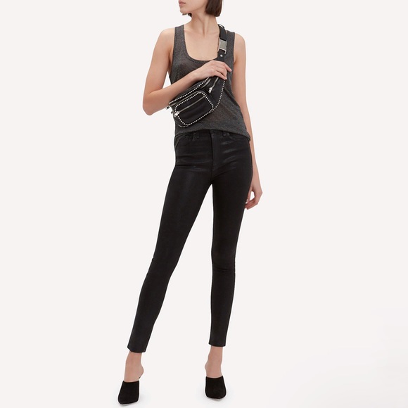 rag & bone Denim - rag & bone High Rise Skinny Coated Jean Black 25